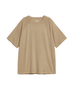 Oversize-T-Shirt aus Baumwolle Beige