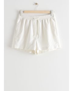 Relaxed Drawcord Shorts White
