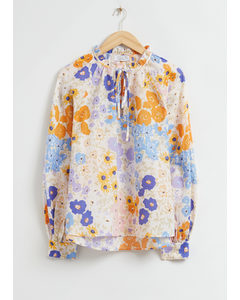 Oversized-Bluse mit voluminösen Ärmeln Mehrfarbig/Blumendruck