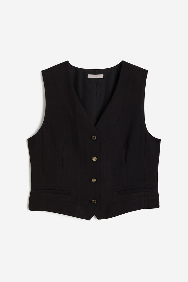 H&M Tailored Suit Waistcoat Black