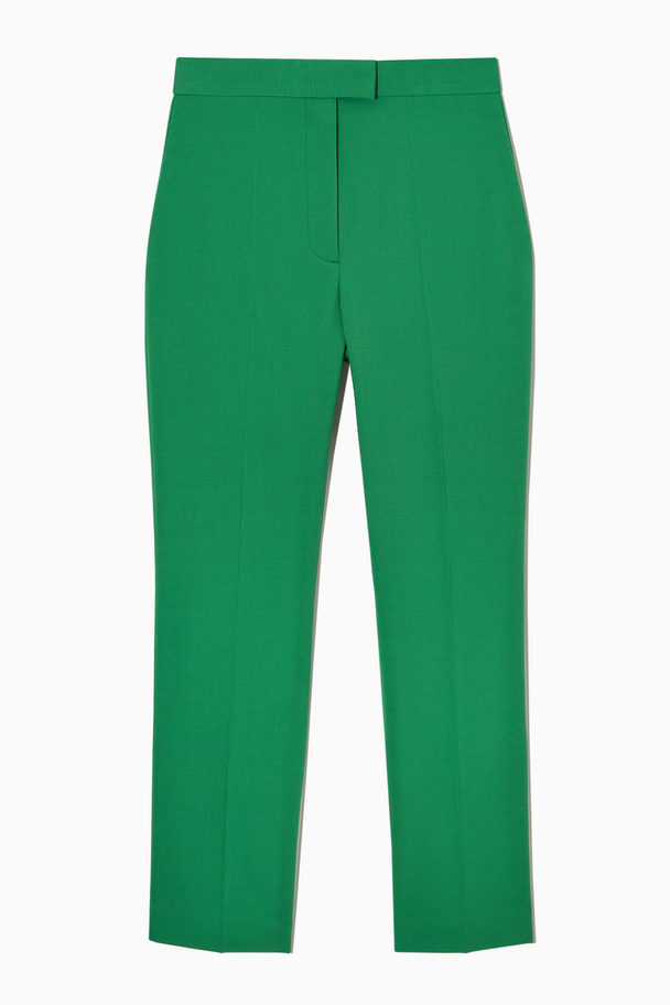 COS Straight-leg Wool Trousers Green