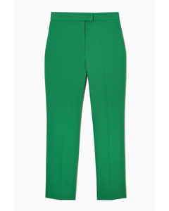 Straight-leg Wool Trousers Green