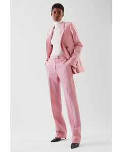 Straight-leg Wool Trousers Pink