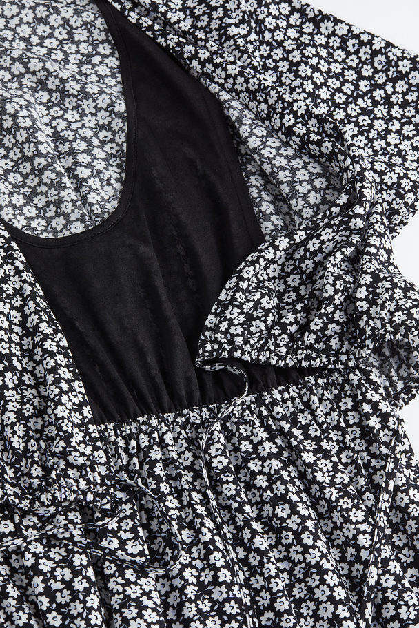 H&M Mama Wrap Nursing Dress Black/floral
