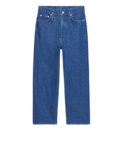 Straight Cropped Jeans Blue