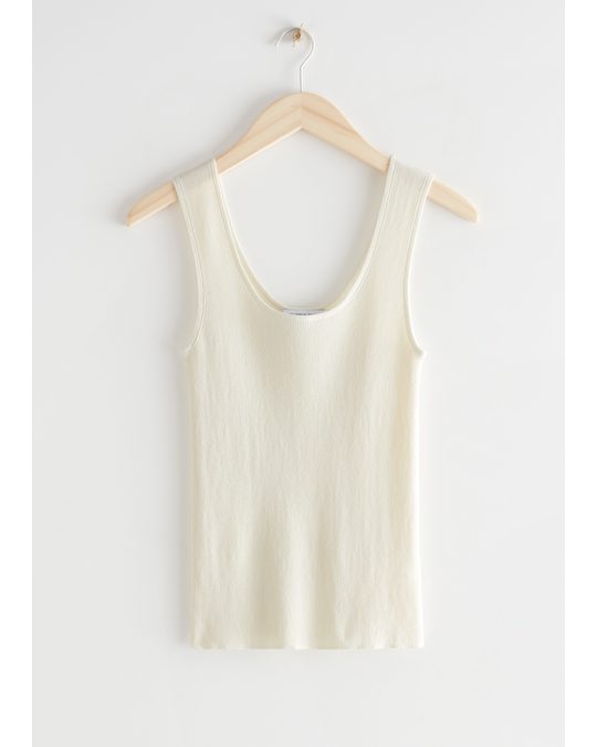 & Other Stories Fitted Tank Top White
