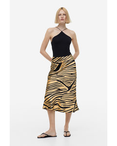 Flared Skirt Beige/tiger Striped