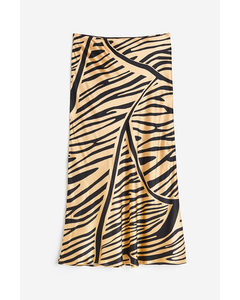 Flared Skirt Beige/tiger Striped