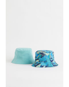 2-pack Bucket Hats Dark Blue/turquoise