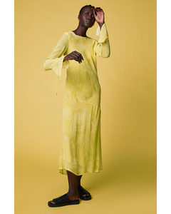 Patterned Chiffon Dress Yellow/paisley-patterned