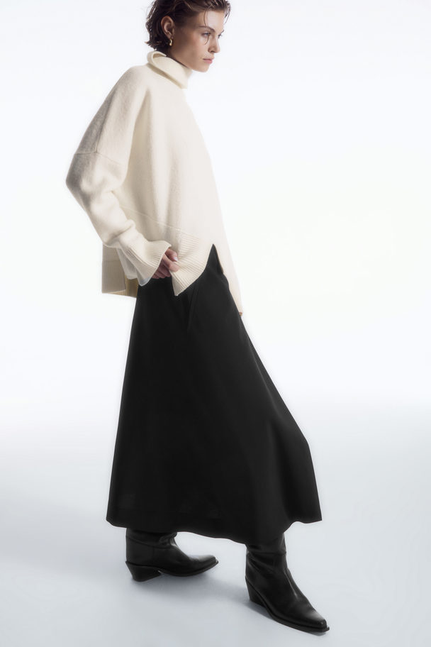 COS Tailored Wool Midi Wrap Skirt Black