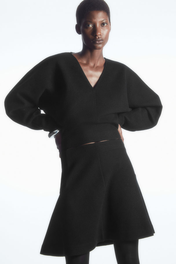 COS Boiled-wool Mini Skirt Black
