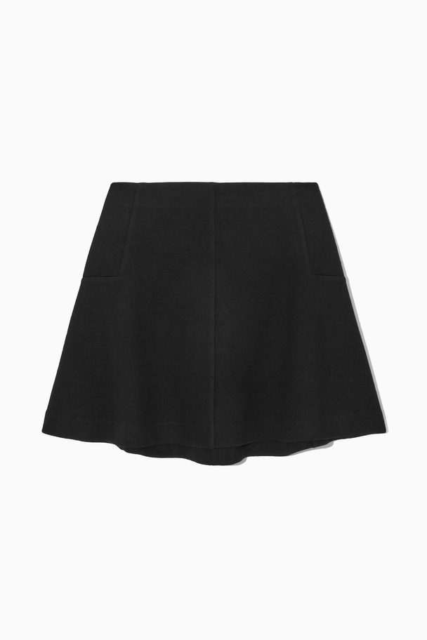 COS Boiled-wool Mini Skirt Black