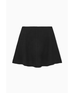 Boiled-wool Mini Skirt Black