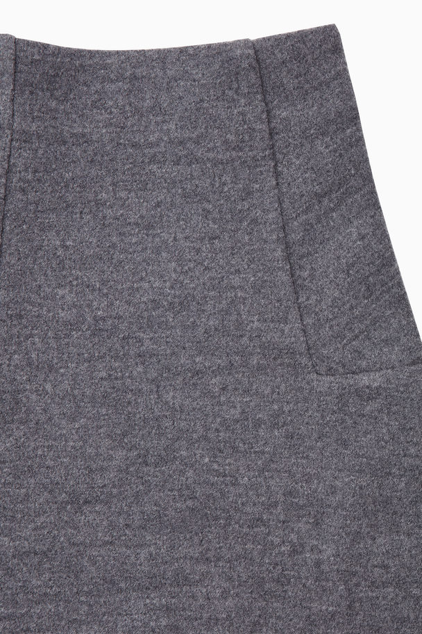 COS Boiled-wool Mini Skirt Grey Mélange