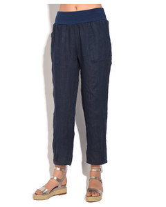 Fluid Fitted Cut Pant With Pockets And Elastic Waistband