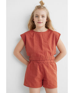 2-piece Top And Shorts Set Brick Red