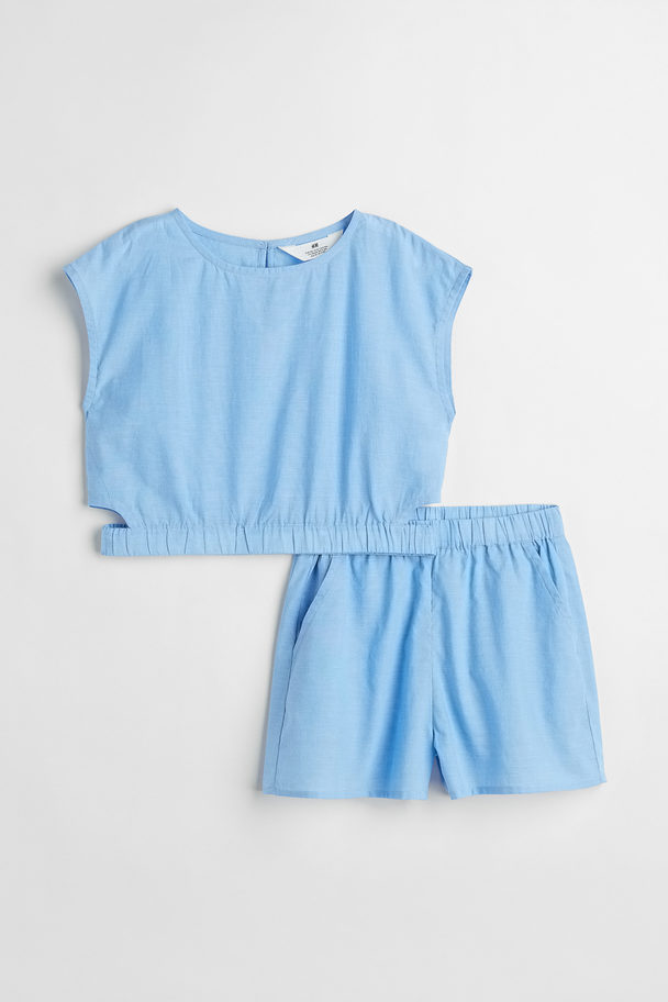 H&M 2-teiliges Set Shirt und Shorts Hellblau