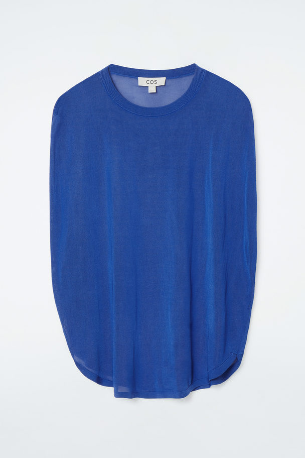 COS Knitted Circle-cut T-shirt Blue