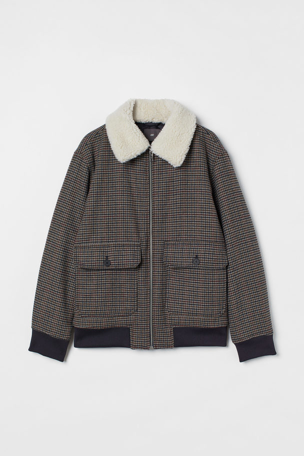 H&M Wool-blend Jacket Brown/checked