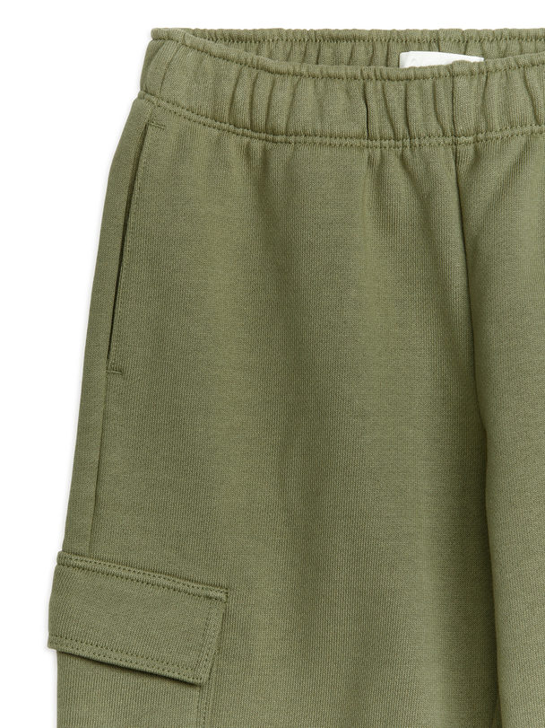 ARKET Cargo Cotton Trousers Khaki Green