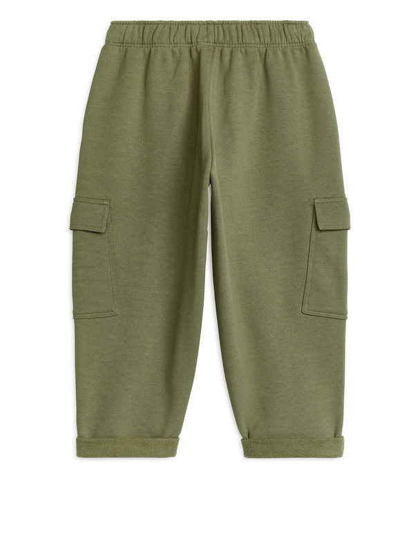 ARKET Cargo Cotton Trousers Khaki Green