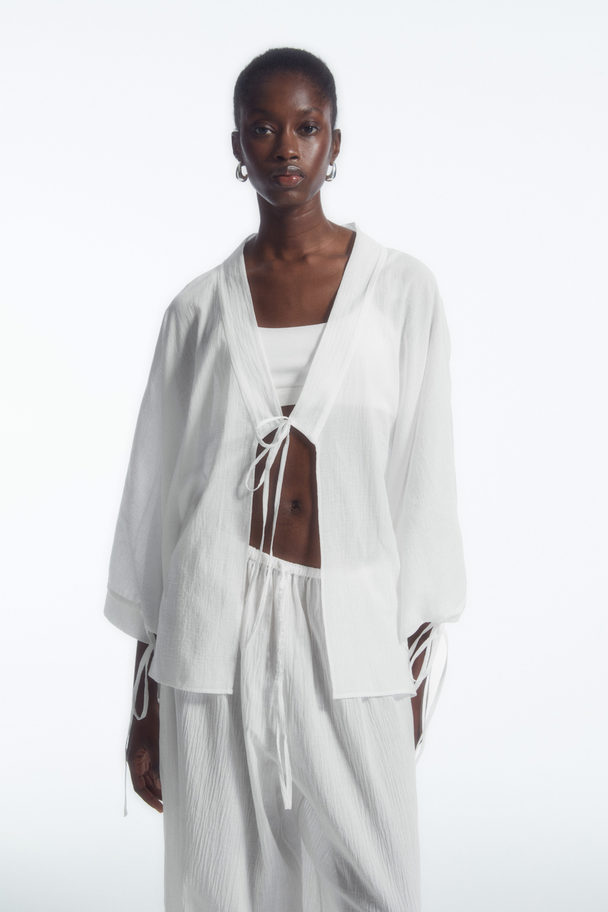 COS Tie-detail Short Kaftan White