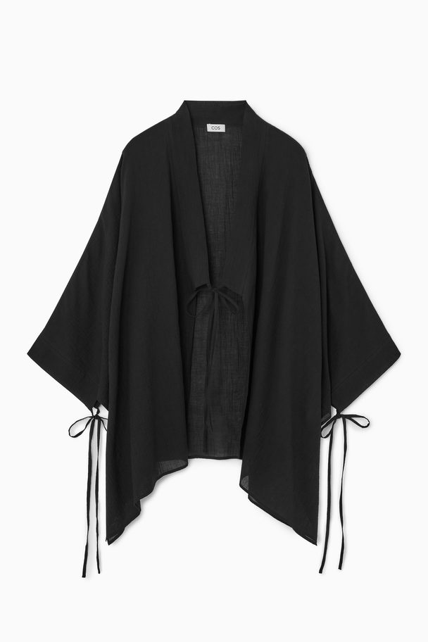 COS Tie-detail Short Kaftan Black