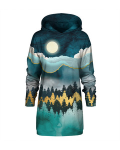 Mr. Gugu & Miss Go Gold Forest Oversize Hoodie Dress Stone Teal