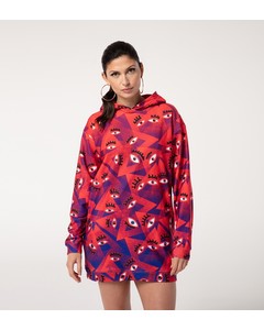 Mr. Gugu & Miss Go Eye See You Oversize Hoodie Dress Faded Red