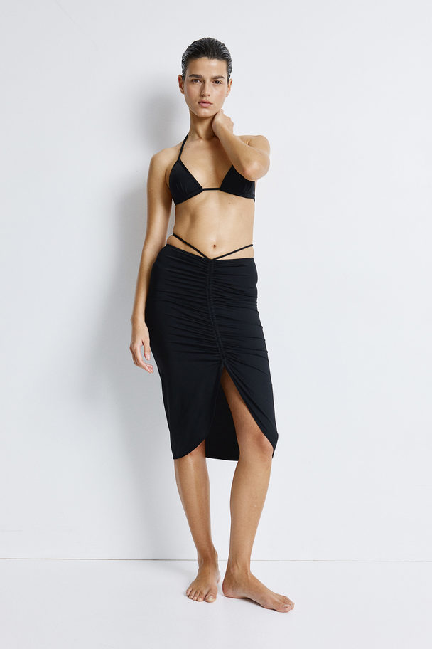 H&M Tie-detail Beach Skirt Black