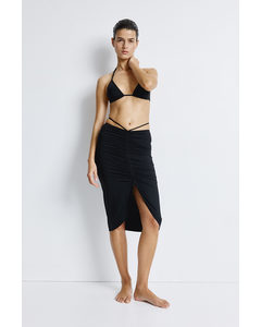Tie-detail Beach Skirt Black