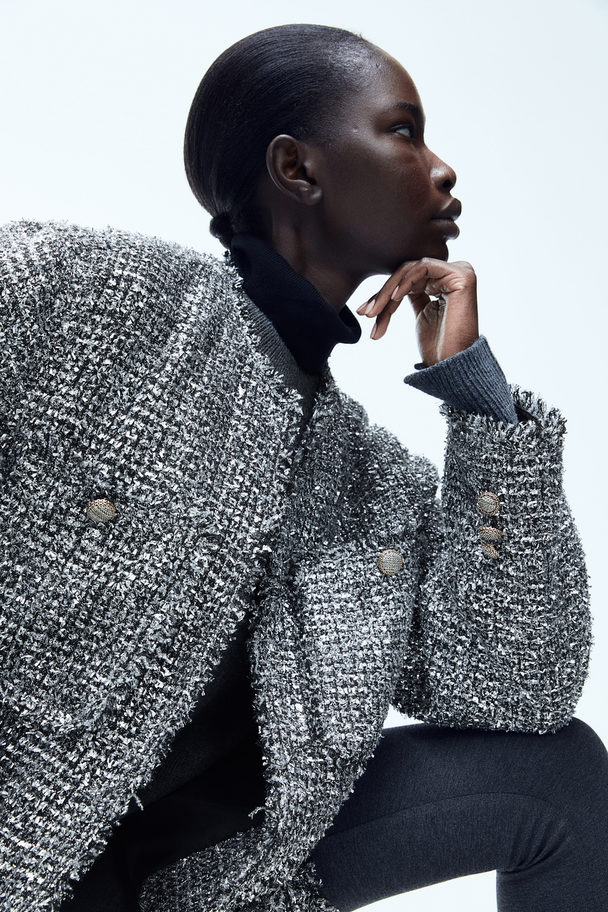 H&M Jacke aus Strukturstoff Graumeliert