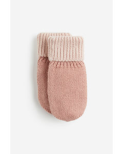 Knitted Mittens Old Rose/light Pink