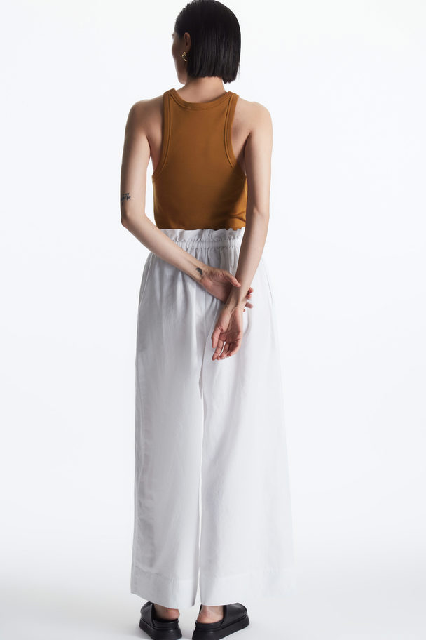 COS Wide-leg Paperbag Trousers White