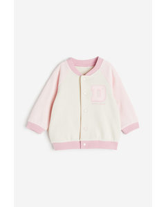 Sweatshirt Cardigan Light Pink/block-coloured