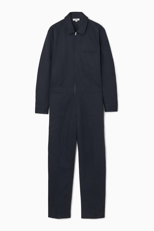 COS UTILITY-OVERALL AUS LEINEN NAVYBLAU