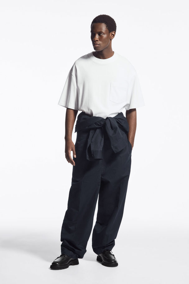 COS Linen Utility Boilersuit Navy