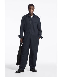 Linen Utility Boilersuit Navy