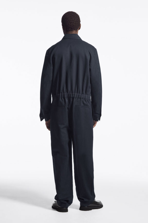 COS UTILITY-OVERALL AUS LEINEN NAVYBLAU