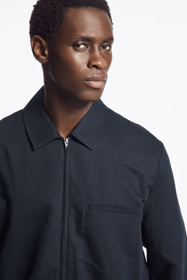 COS Linen Utility Boilersuit Navy