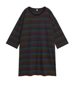 Relaxed T-shirt Dress Black/multi Stripe