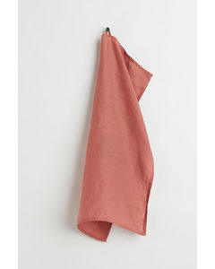 Linen Tea Towel Rust Red