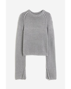 Pullover in Linksstrick Grau