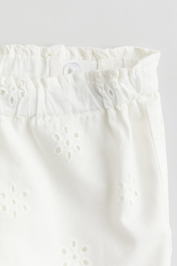 H&M Zweiteiler aus Baumwolle mit Broderie Anglaise Weiß