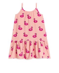 Print Towelling Dress Pink/fuchsia
