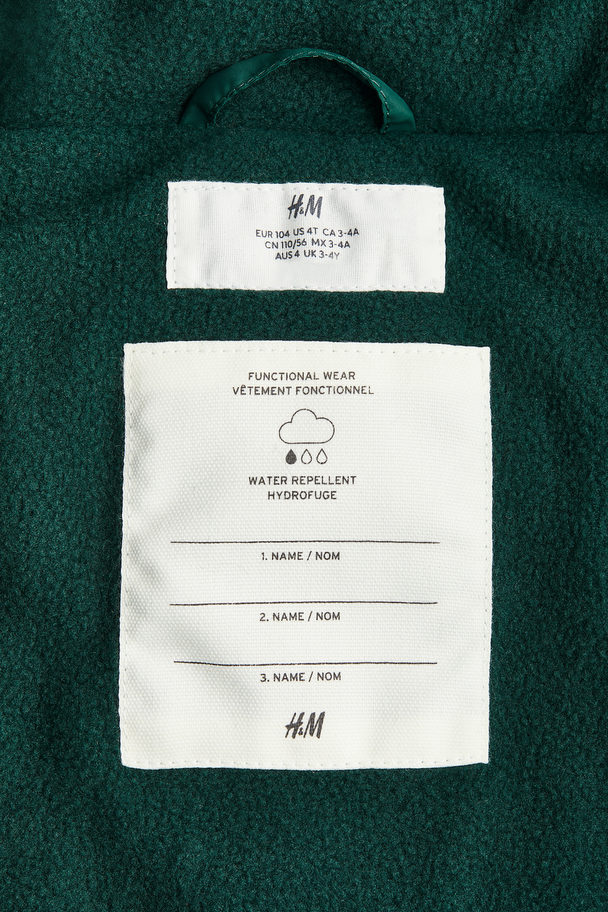 H&M Wasserabweisende Jacke Dunkelgrün/Blockfarben