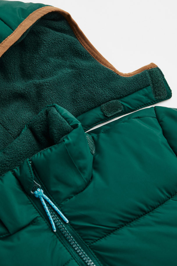 H&M Water-repellent Jacket Dark Green/block-coloured