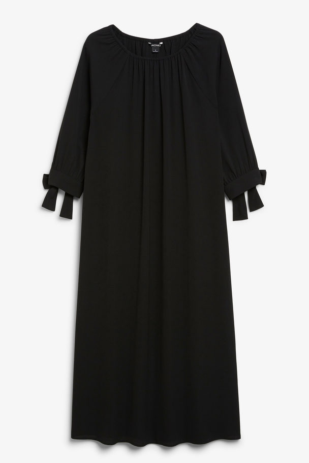 Monki Tie Cuff Maxi Dress Black
