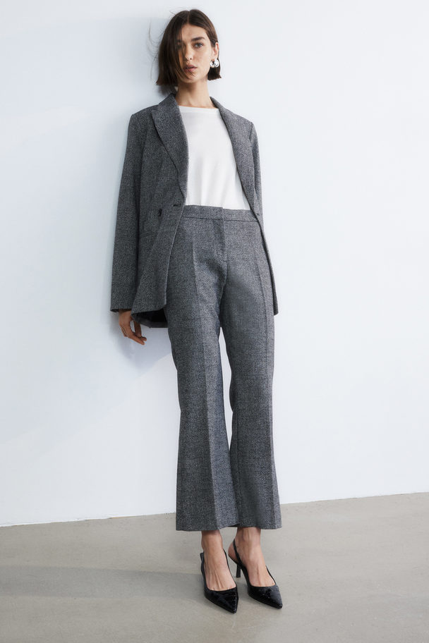 H&M High-waisted Tailored Trousers Grey Marl
